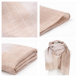 SZAL damski BEŻOWY delikatna KRATKA elegancki CIENKI stylowy MORAJ